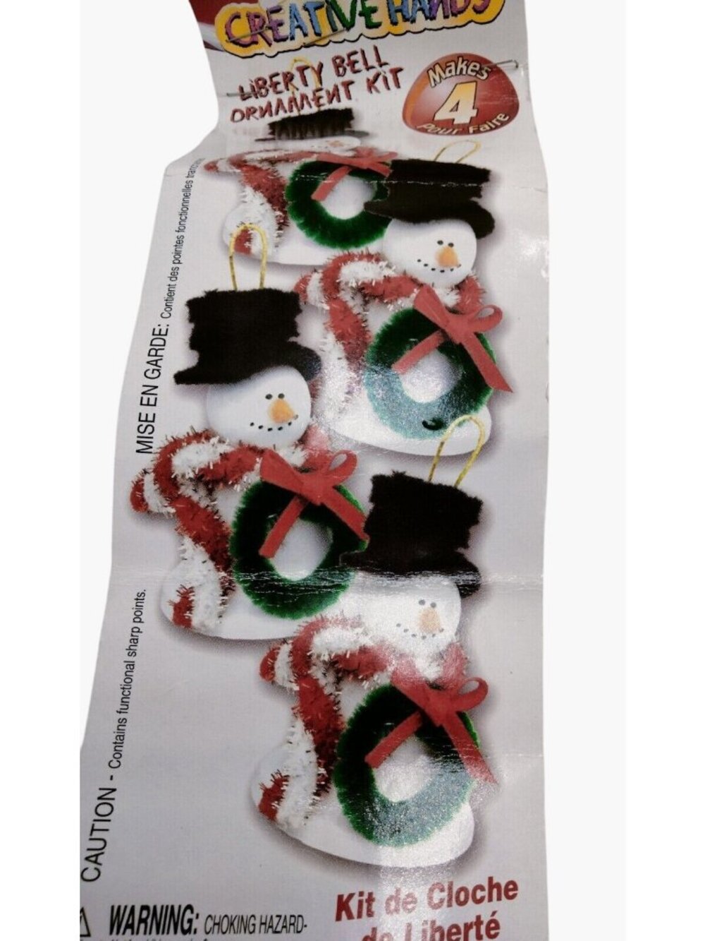 Liberty Bell Snowman Ornament Kit Instructions Materials Crafts DIY Christmas